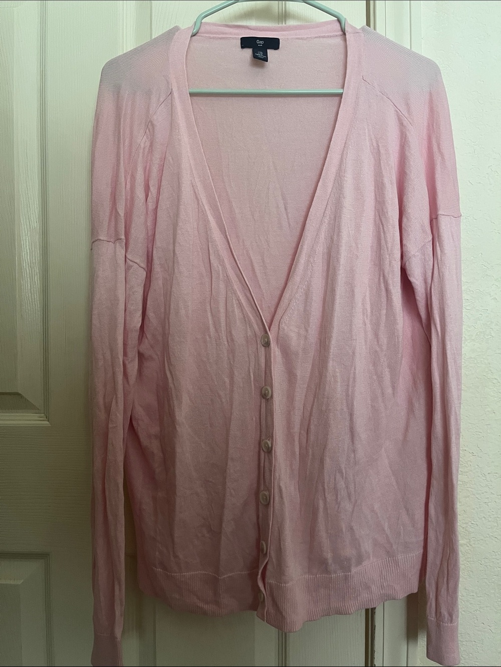 GAP Light Pink V-Neck Button Cardigan